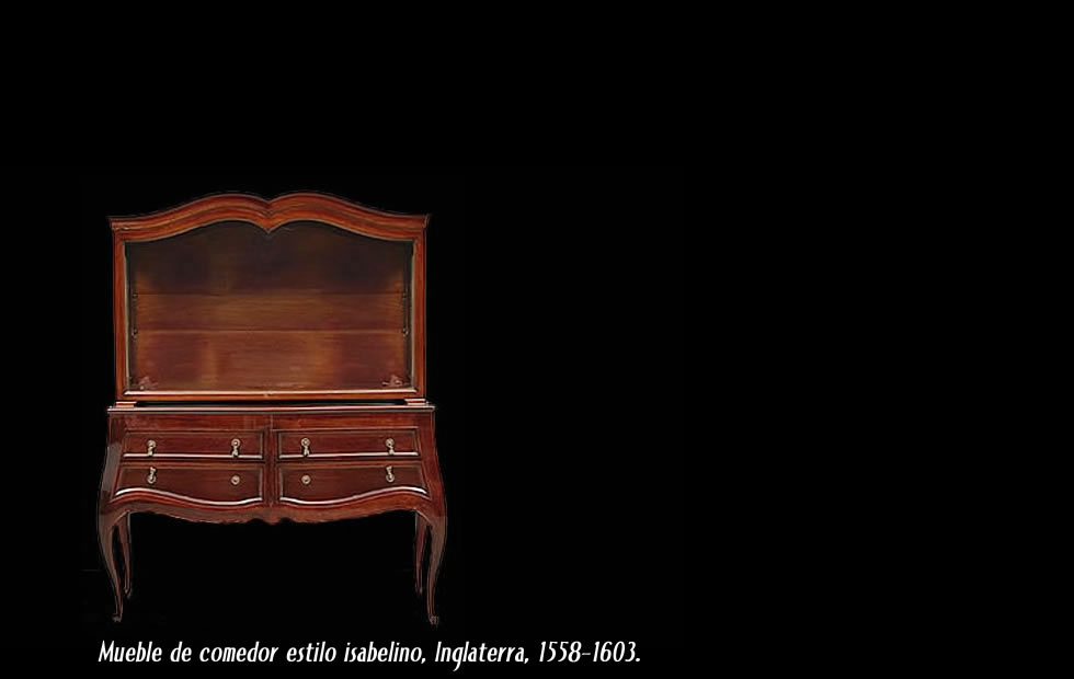 Isabelino, estilo inglés de mueblería renacentista, marquetería.