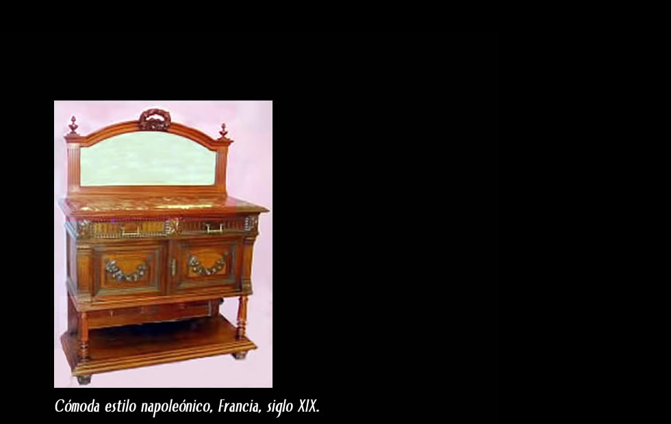 Imperio, estilo de muebles Napoleón del 1800.